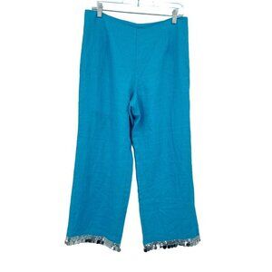 Richard Malcolm Women's Linen Crop High Raise‎ Pants Size 10 Flapper Coastal